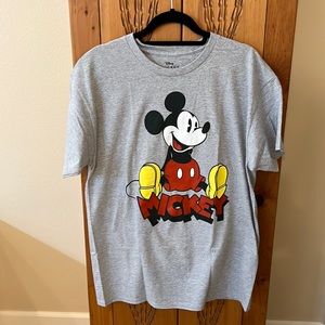 Disney Mickey Mouse Gray Grey T-Shirt Womens New NWT Size L